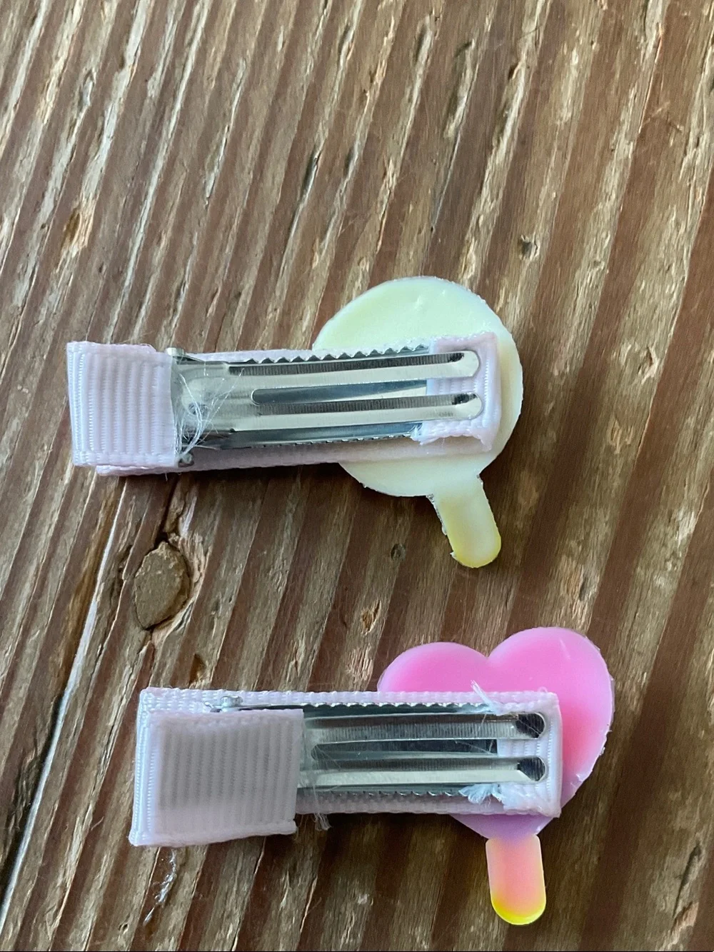 Pink Heart & Lollipop Kids Hair Clips - Playful Pastel Set